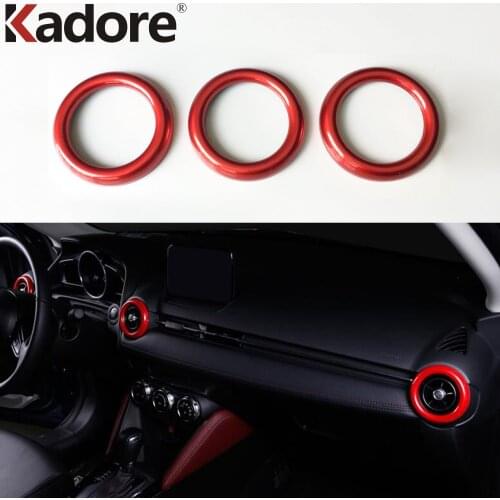 For Mazda CX-3 CX3 2015-2018 2019 2020 ABS Carbon Fiber Car styling Air Condition Air Vent Outlet Ring Cover Trim accessories