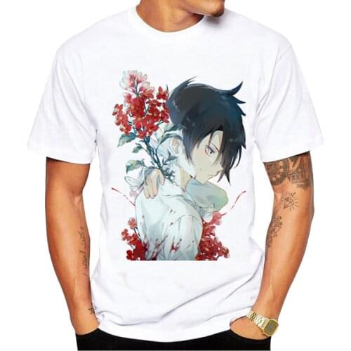 Summer fashion The Promised Neverland T-shirt Mens Summer model Short Sleeve T Shirt for male top tees