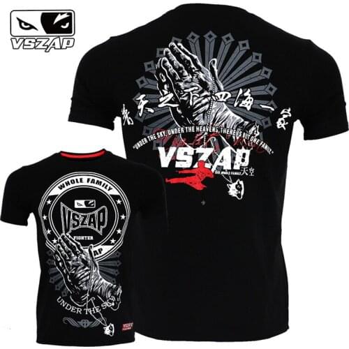 VSZAP fight short sleeve T-shirt sport free combat fitness training jeet kune do Bruce lee MMA kung fu muay Thai fighting