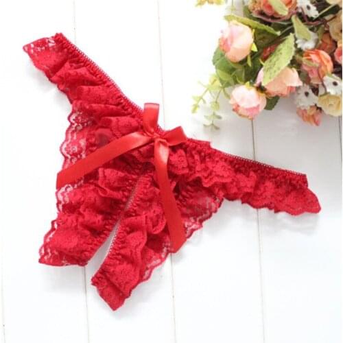 Hot Sexy Lingerie Women G Strings Thongs Low Waist Open Crotch Panties Ladies Intimate Lace Porn Sex Thongs Erotic Underwear