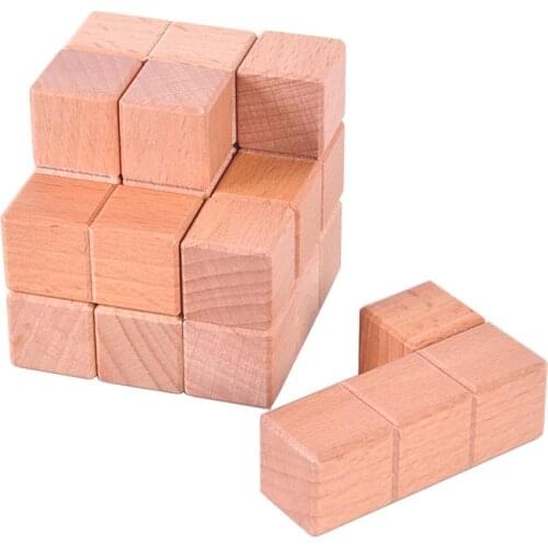IQ Brain Teaser Logic Wooden Puzzles Cube Puzzle 3D Mind Soma Puzzles Game for Adults Kids Toy