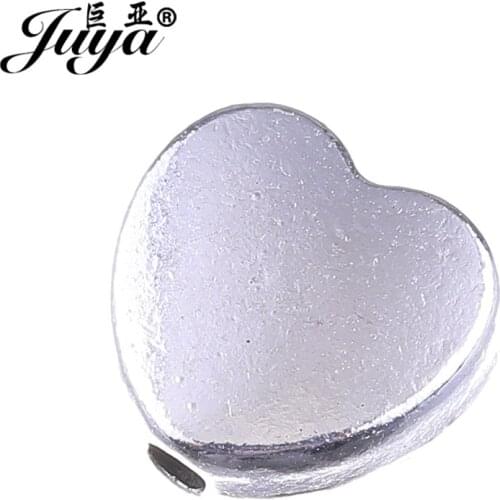 JUYA Charms Bead for Jewelry DIY Bracelet Making 20pcs 8.8x9.5mm Antique Vintage Alloy Heart Shape Spacer Beads AQ0421