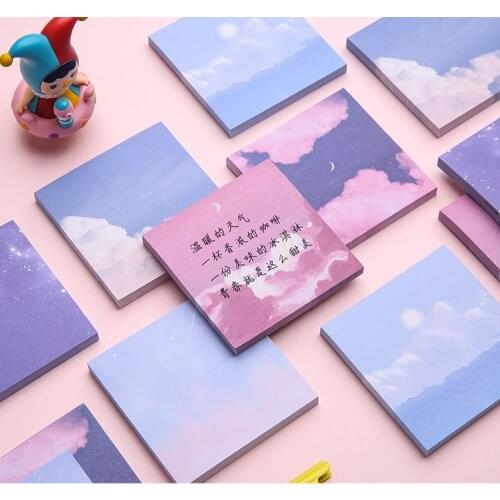 80sheets/pc Sticky Memo Pad, Creative Clouds Sky Small Notepad Pad Blank Notepad Home Wall DIY Decorate Papers