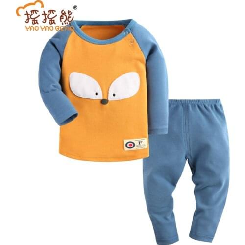 Kid Costume Boys Autumn Style Infant Clothes Baby Clothing Sets Boy Cotton Little Fox Long Sleeve 2pcs Baby Jumpsuit Fotografia