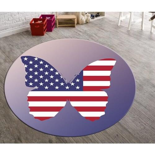 Captain America 5 Patterned Round Carpet, Non Slip Floor Carpet