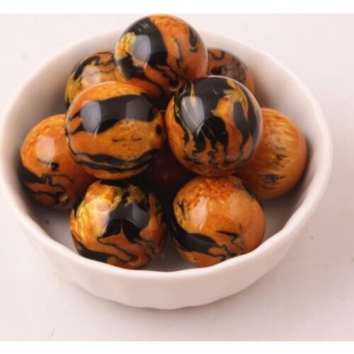 Kwoi vita AAA Quality 100pcs/lot 20mm Colorful Resin Gold Willow Beads Chunky Acrylic beaded for jewelry making