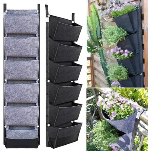 1pc Plant Grow Bag Wall Hanging Flower Growing Pots Garden Vertical Planter Pocket Growing Bags For Garden Supplies