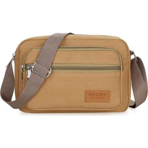 2020 Good Quality Mens Fashion Canvas Handbags Solid Color Male Cross Body Shoulder Messenger Bags Mens Casual Handbags