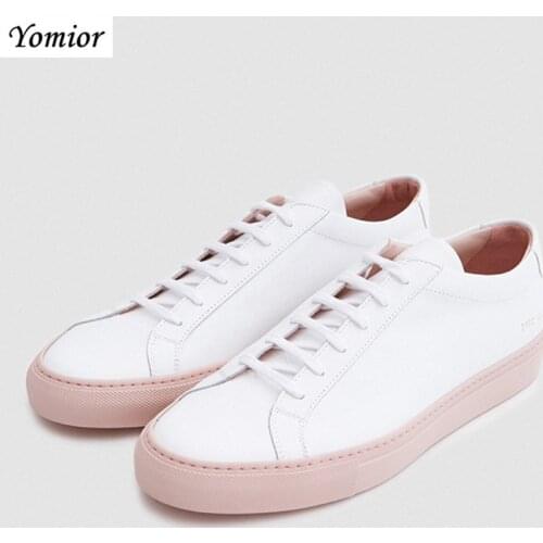 Yomior Handmade Luxury Brand Men Shoes British Fashion Casual Shoes Genuine Leather High Quality White Shoes Mens Flats Loafers