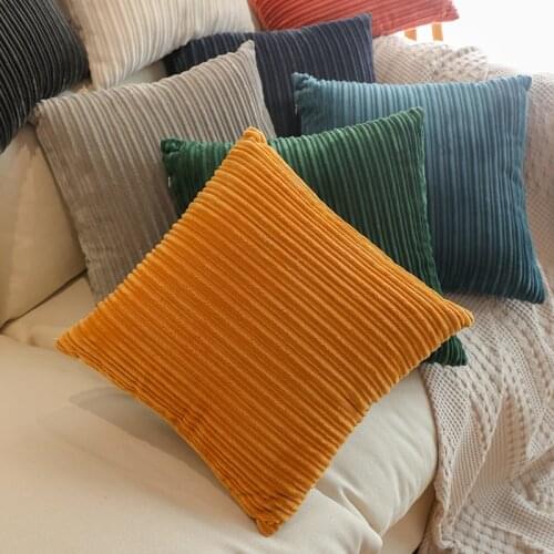 Cushion Pillow Slip Soft Flannel Decorative Cushion Home Decor for Sofa Set Bedroom Garden Chair Office Massage Pillowcase 45x45