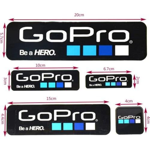 GoPro camera Hero 3 4 decal set sheet 9 stickers laminate bike surf