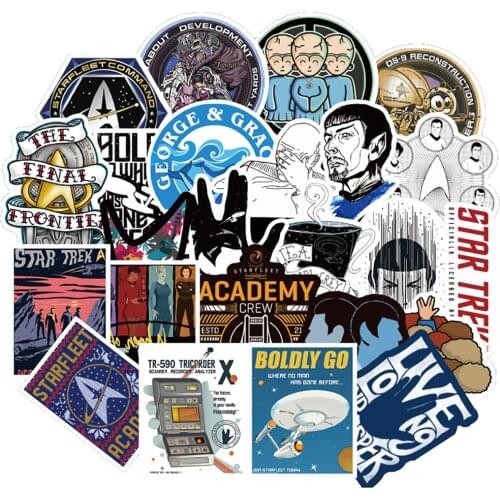 36PCS Movie Startrek Cartoon Stickers DIY Skateboard Motorcycle Laptop Phone Travel Luggage Waterproof PVC Joke Cool Stickers
