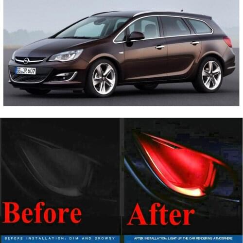 4pc CF style stickers on cars interior inside door handle atmosphere lamp for opel astra h j g mokka insignia vectra a b c