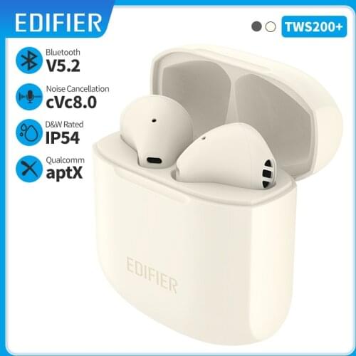 EDIFIER TWS200 Plus TWS Earbuds Qualcomm aptX Adaptive Bluetooth V5.2 Dual Mic noise cancellation Wireless earphone AAC Type-C