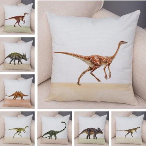 50 Style Jurassic Cushion Cover Decor Cartoon Dinosaur Pillowcase Soft Plush Pillow Case for Sofa Home Car Children Room 45x45cm