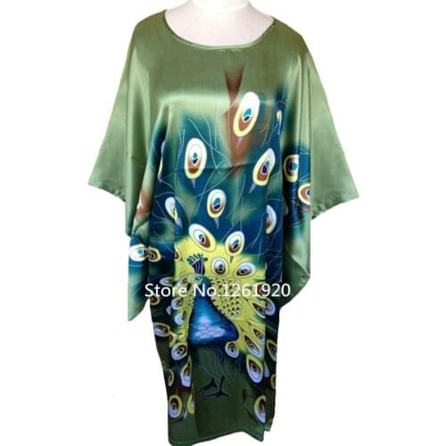 New Arrival Green Female Sleepwear Fashion Rayon Robe Bath Gown Nuisette Pijama Mujer Women Nightdress Nightgown One Size S4020
