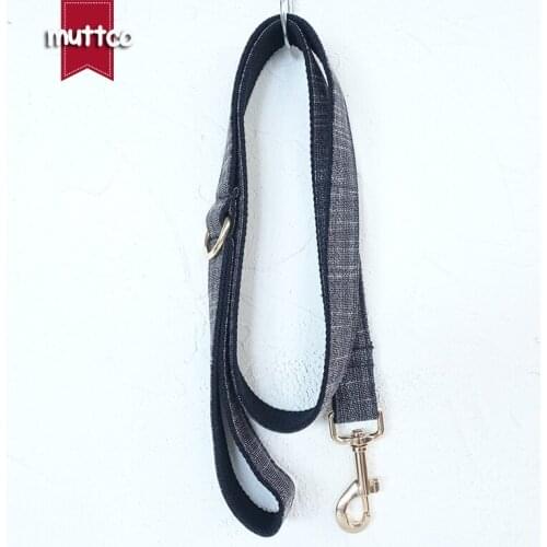 MUTTCO retailing high quality handmade collar for dog THE BLACK SUIT design dog leash 5 sizes UDC007J