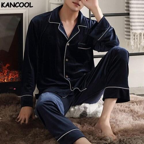 Autumn Winter Couple Pajamas Set Korean Fashion Casual Solid Turn-down Collar Sleepwear Suit Home Clothes Comfort Home Wear New