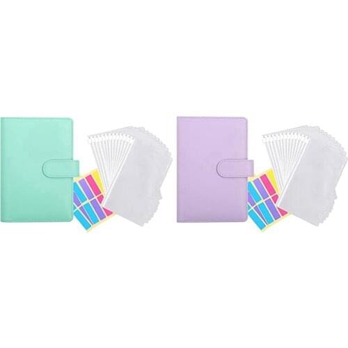 2set Transparent Plastic A6 Binder Envelopes,Waterproof Cash Budget Envelope System,with Label Stickers D & C