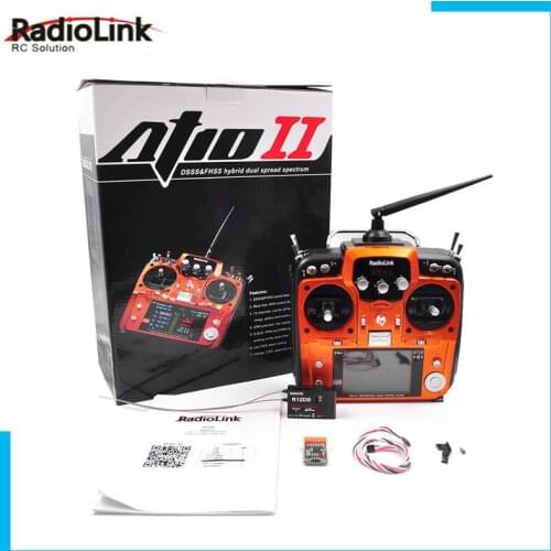 RadioLink AT10 II 2.4Ghz 12CH Transmitter With R12DS Receiver PRM-01 Voltage Return Module Battery for RC Quadcopter Fixed Wing