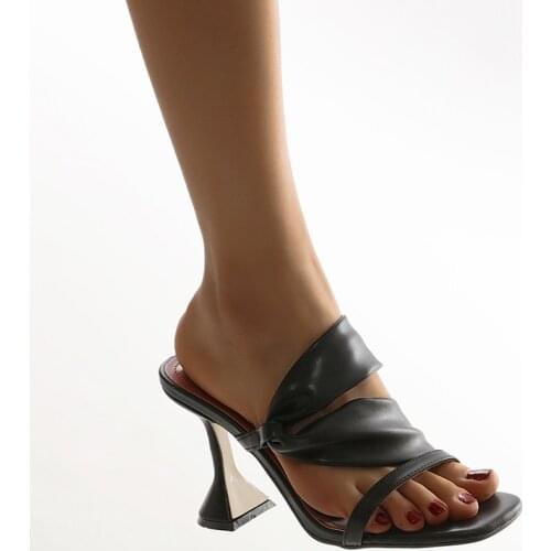 Gold Slippers Women Summer 9cm High Heel Sandals Women 2021 Korean Sandal Casual Black Ladies Sandel And Slippers Sendale Femme