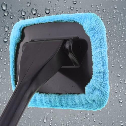Microfiber Car Cleaning Long Handle Auto Window Car Wash Brush Dust Car Care Windshield Shine Towel Handy Washable Car Cleaner