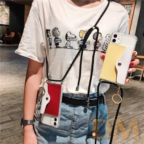 Shockproof Wallet Case for Samsung galaxy A31 A51 A71 A21 A11 A41 A01 A21S A20E A10SE A70E Neck Lanyard Strap Case Cover