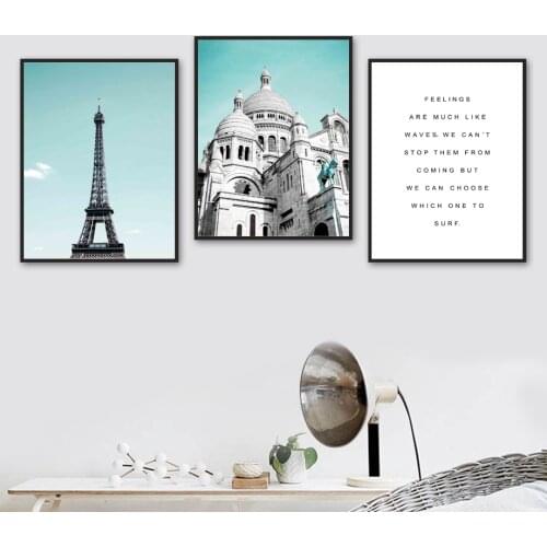 Modern Minimalist Tower Paris Cathedral Wall Art Canvas Painting Nordic Posters And Prints Wall Pictures For Living Room Decor