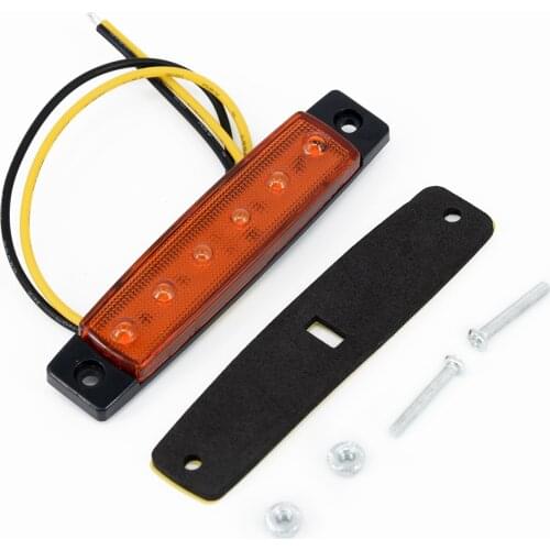 Super Bright Auto Car Side Sign Taillights Buses Trailers Lamp Wagons ABS Material Yellow 24V 10pcs Trucks 6 LED