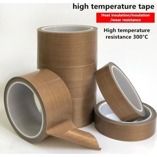 PTFE High Temperature Resistant Tape Sealing Tape Adhesive Cloth Insulation 300 Degree Vacuum Sealing Machine 10 meter*0.18mm