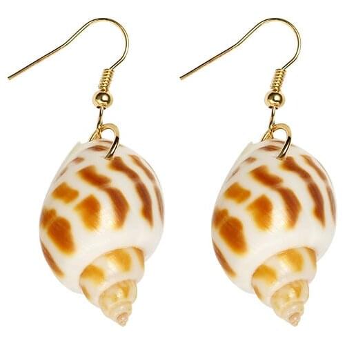 Natural Shell Cowrie Dangle Earring for Women Chic Boho Bohemian Conch Earrings Femme Aretes Dropshipping Wholesale Jewelry