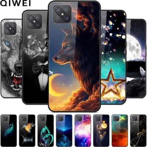 For OPPO Reno 4Z 5G Case Tempered Glass Hard Phone Back Cover For OPPO Reno4 Z 4Z Bumper Cases coque Reno4Z 4 Z Shells Coque