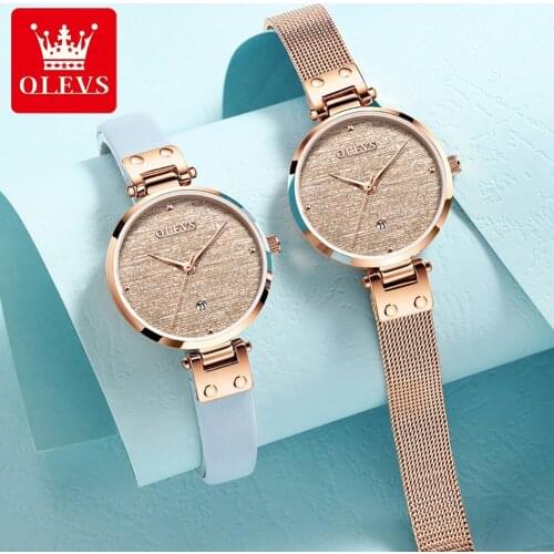 OLEVS 2021 New Women Quartz Watch Ins Student Waterproof Wristwatch Elegant Clock Luxury Gift Womens Watches Relogio Feminino