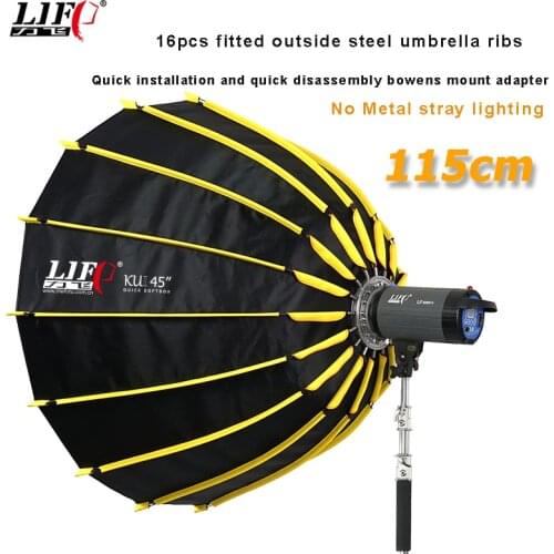 SKUII45" 115cm Hexadecago Quick Installation Deep Parabolic Umbrella Softbox Reflective focusing Photography Lighting Modify
