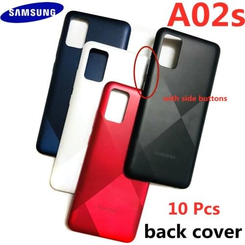 10 Pcs For Samsung Galaxy A02s A025 A025M New Battery Back Cover Rear Door Phone Housing Case + Side Buttons Panel Chassis Lid