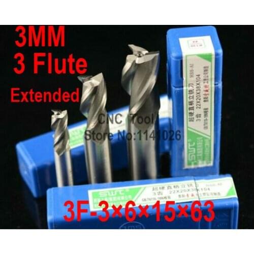 10pcs /set 3.0mm 3 Flute HSS & Extended Aluminium End Mill Cutter CNC Bit Milling Machinery tools Cutting tools.Lathe Tool