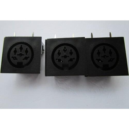 100 Pcs S Terminal DIN Jack 8 Pin Circular Jack Female PCB Mount Connector