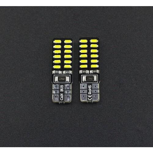2pcs12v Universal Canbus T10 24smd Led Light Bulb Car No Error 3014 Super Bright Clearance Bulb Lamp White