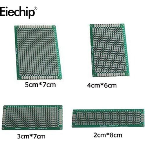 20pcs 5x7 4x6 3x7 2x8cm Double Side Prototype Diy Universal Printed Circuit Diy Electronics Kit PCB Board Protoboard For arduino