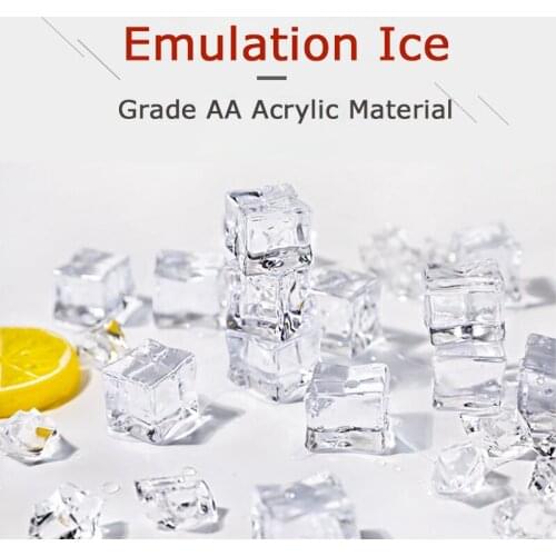 24pcs Mix Reusable Clear Fake Ice Cubes Artificial Acrylic Crystal Cubes Whisky Drink Display Photography Props Party Decor Ice
