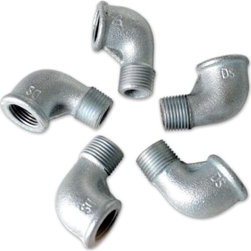 3pcs/lot Malleable iron Elbow Reducing M&F Hot galvanized Elbow Malleable Iron Pipe Fittings Fire pipe fittings Female And Male