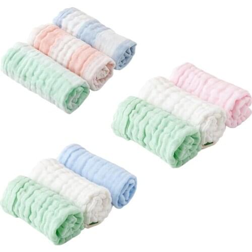 3 Pcs/Pack Baby Infants Feeding Bibs Absorbent Soft Cotton Burp Saliva Towel Handkerchief Toddler Scarf Washcloth
