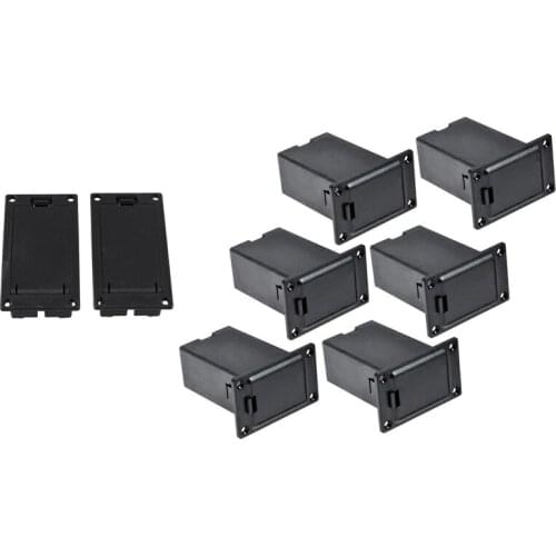 8 Pcs Black 9V Battery Case Box Compartment Cover for Guitar Bass, 1 Set 2 Pcs & 1 Set 6 Pcs