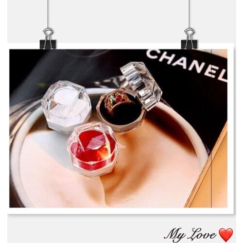 Free Shipping 50pcs/lot Hot Sale Jewelry Package Ring Earring Box Acrylic Transparent Wedding Packaging Jewelry Box