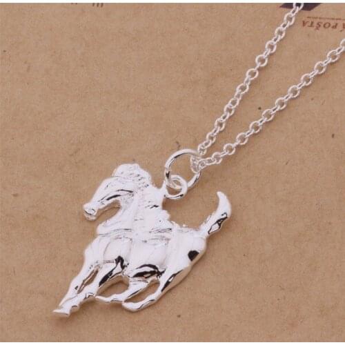 Free Shipping Silver plated Necklaces & Pendants Fashion Silver Jewelry horse /byaakpha dkmambta AN342