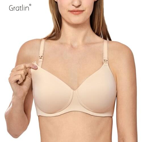 Gratlin Plus size Maternity Nursing bra Pregnancy Breast Feeding Bra Pregnant Women Underwear