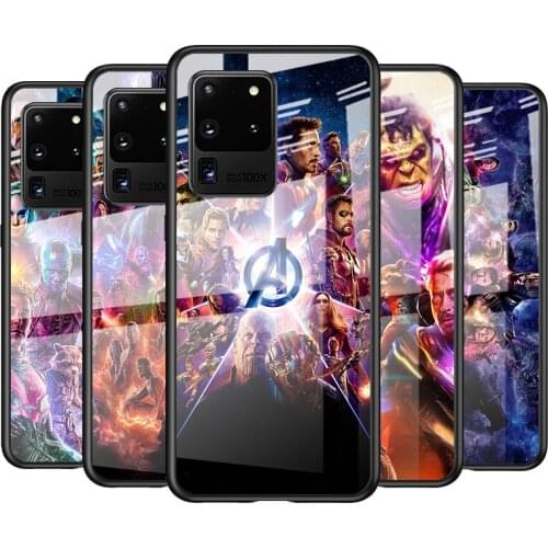 Tempered Glass Cover Cool Marvel Avengers For Samsung Galaxy S21 Ultra Plus 5G M51 M31 M21 Shockproof Shell Phone Case