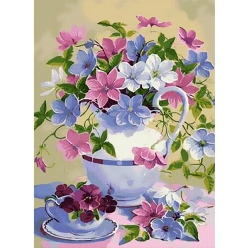 Flowers DIY Painting By Numbers Canvas Drawing Sunflower Figure Oil Painting HandPainted Home Decor Gift