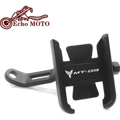 For YAMAHA MT-09 MT09 mt-09 mt09 Motorcycle CNC Handlebar Rearview Mirror Mobile Phone Holder GPS stand bracket LOGO MT-09