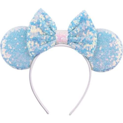 Disney 1pcs Popular Mouse Ears Headband Sequins Hair Bows Charactor For Women Festival Hairband Girls Hair Accessories Party